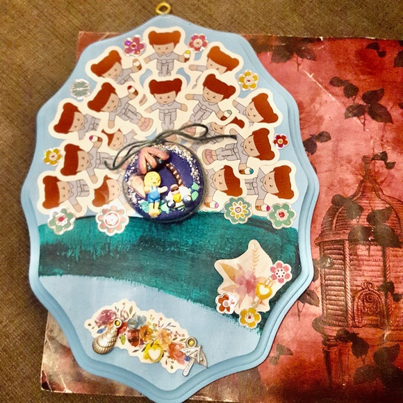 1994 Polly Pocket Doll Ice Cream Stand Wooden Canvas Art by Lauren Jay Designs - Picture 1 of 6